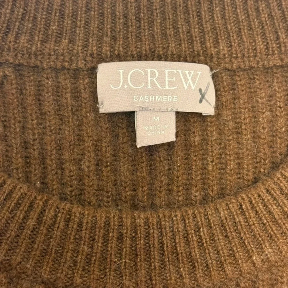 J.Crew Brown Hazelnut Ribbed 100% Cashmere Knit Sweater, Size M, MSRP $158